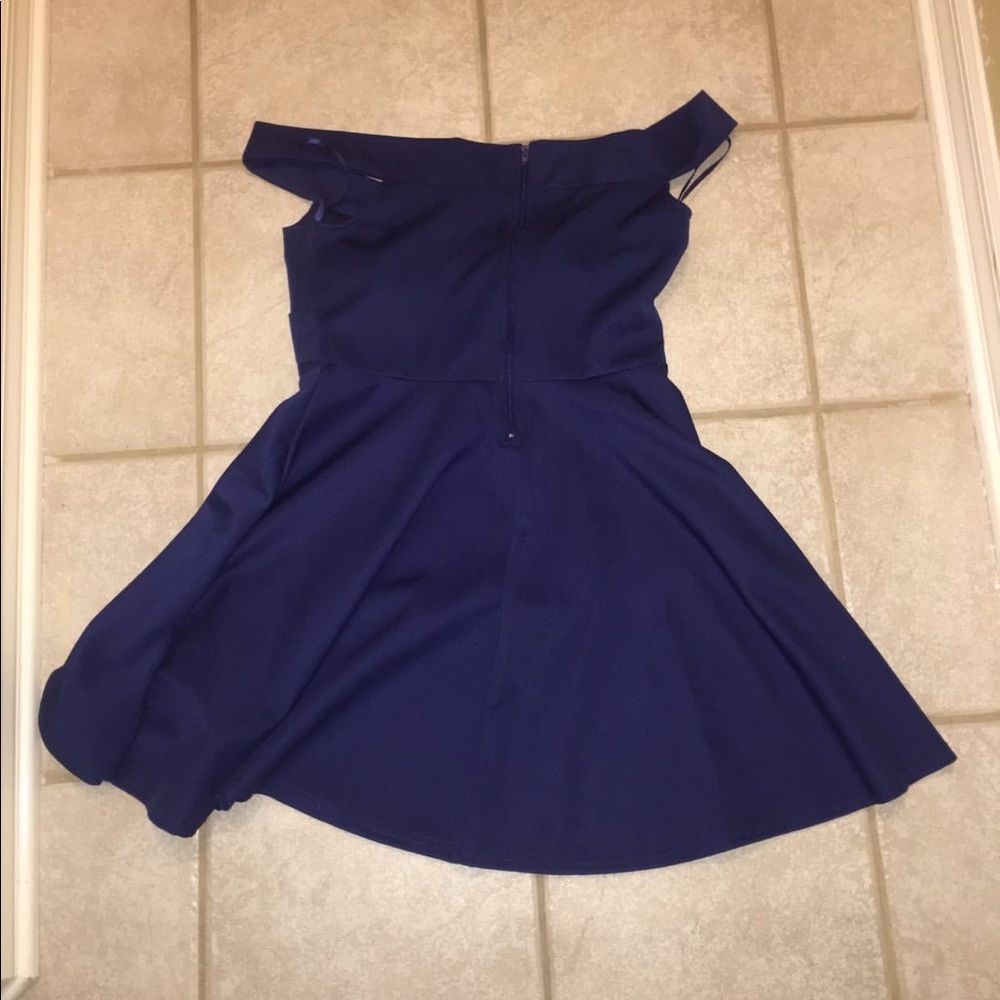 cross back navy dress